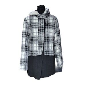 MEMBERS Only Wool Blend, Stylish, Heavy Women's Black and White Coat, Size M
